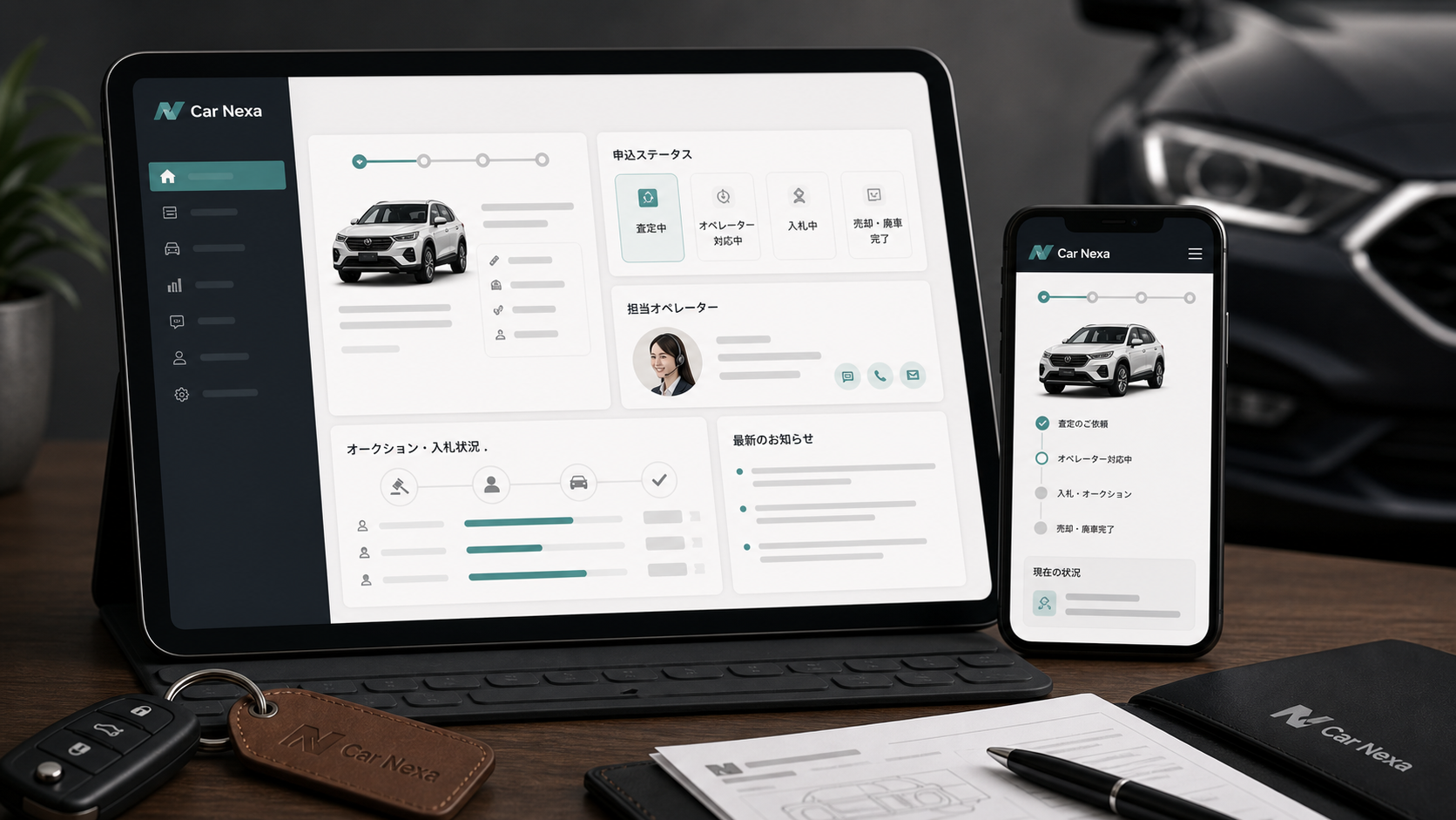 Car Nexa の車両査定プラットフォーム画面イメージ